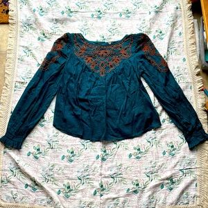 Free People Embroidered Blouse
